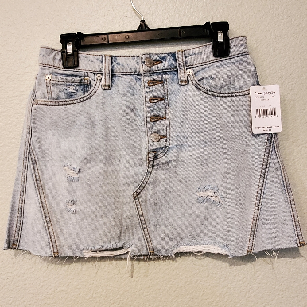 Free people Montauk distressed jean skir